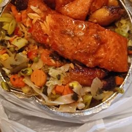 Salmon , plantain, cabbage/ veggie mix Haven't eaten here in years Salmon , plantain, cabbage/ veggie mix Haven't eaten here in years
