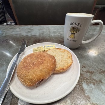 Model Bakery - English muffin and latte - Bakeries Near Me - Walnut Creek, California Model Bakery - English muffin and latte - Bakeries Near Me - Walnut Creek, California