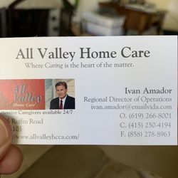 All Valley Home Care - Business Card