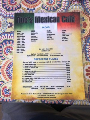 Menu photo 4 Noe's Tacos Seguin, TX Menu photo 4 Noe's Tacos Seguin, TX