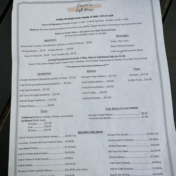 Carvor's Fish House - Menu April 2023 - Seafood Near Me - Dunedin, Florida Carvor's Fish House - Menu April 2023 - Seafood Near Me - Dunedin, Florida