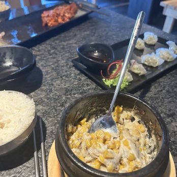 KBQ Loves Park - Korean cheese corn and steamed dumplings - Barbeque Near Me - Loves Park, Illinois KBQ Loves Park - Korean cheese corn and steamed dumplings - Barbeque Near Me - Loves Park, Illinois