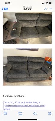 Photo of Mega Furniture - Mesa, AZ, US. Cushions are completely flat hasn't even been a year since I bought it