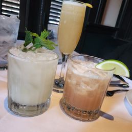 Coconut Faux-jito Mocktail, Le Baiser Parfait Mocktail and a French 75