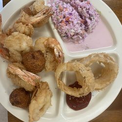 Country Boy Restaurant - Fried shrimp, coleslaw and onion rings