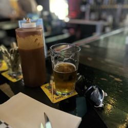 R Bar - Brewskie and hot sauce to use on our nachos.