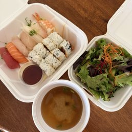Sushi special combo to-go with spicy tuna roll