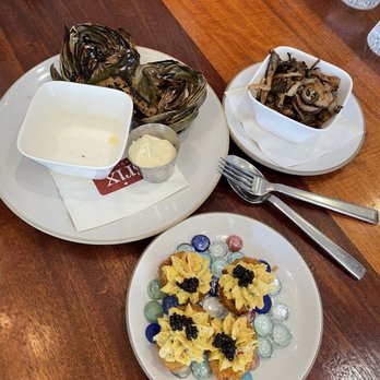 Brix - Fried Lobster Deviled Eggs and Wood Fire Grilled Artichoke - New American Near Me - Napa, California