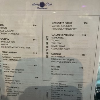 Perla Azul - Drink menu - Seafood Near Me - La Habra, California