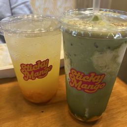 Sticky Mango Matcha Smoothie Mango Refresher Sticky Mango Matcha Smoothie Mango Refresher