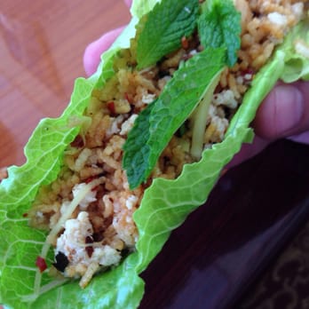 Sri Siam Cafe - This ship is sailing... Into my mouth! (Crispy rice salad with chicken). - Thai Near Me - North Hollywood, California Sri Siam Cafe - This ship is sailing... Into my mouth! (Crispy rice salad with chicken). - Thai Near Me - North Hollywood, California