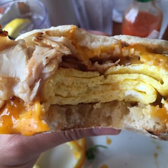 Jantz Cafe & Bakery - Behold, the innermost part (dissection)of a turkey breakfast sandwich. - Bakeries Near Me - Merced, California