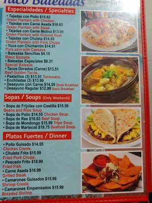 Menu photo 2 La Casa Vieja Johnson City, TN