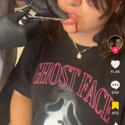 Por Vida Tattoo - Ripping the piercings out after admitting it couldn't be done due to how swollen she was.