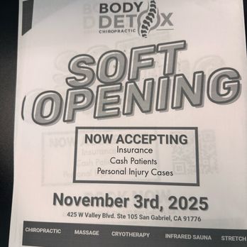 BODY DETOX - flyers. they accept insurance here! - Chiropractors Near Me - San Gabriel, California BODY DETOX - flyers. they accept insurance here! - Chiropractors Near Me - San Gabriel, California