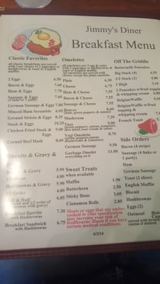 Menu photo 5 Jimmy's Diner East Wenatchee, WA