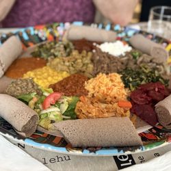 Delish Ethiopian Cuisine - Veggie Combo and Meat Combo