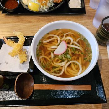Meiji Seimen - Tempura udon, side of complimentary hot tea - Noodles Near Me - Costa Mesa, California Meiji Seimen - Tempura udon, side of complimentary hot tea - Noodles Near Me - Costa Mesa, California
