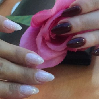 Divas Nails Spa - Almond shaped dip powdered nails for my friend and I :) - Nail Salons Near Me - Highland, California