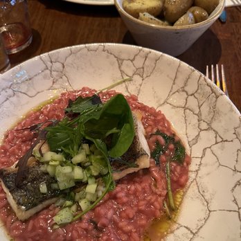 Brasserie On The Corner - Hake with Risotto and Potatoes - Seafood Near Me - Galway, G Brasserie On The Corner - Hake with Risotto and Potatoes - Seafood Near Me - Galway, G