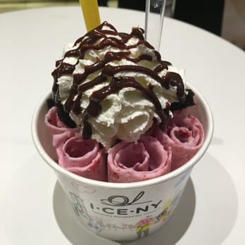 I CE NY - Vanilla raspberry ice cream with whipped cream and Nutella drizzle. - Desserts Near Me - New York, New York I CE NY - Vanilla raspberry ice cream with whipped cream and Nutella drizzle. - Desserts Near Me - New York, New York