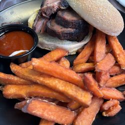 Savory Layne Steakhouse - Slamwich with yam fries
