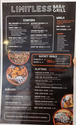Menu photo 5 LIMITLESS Bar & Grill Thornhill, ON
