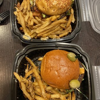 Spears Bourbon Burgers Beer - California Chicken Club Sandwich (top), The Ghostbuster Burger (bottom) - New American Near Me - Wheeling, Illinois Spears Bourbon Burgers Beer - California Chicken Club Sandwich (top), The Ghostbuster Burger (bottom) - New American Near Me - Wheeling, Illinois