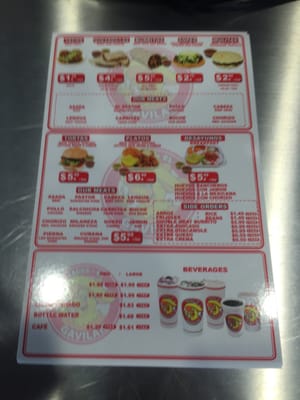 Menu photo 6 Tacos Gavilan Los Angeles, CA