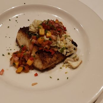 Mark's Prime Steakhouse - Gainesville - Grouper Santa Fe
Fresh grouper w/fresh mango salsa, topped w/jumbo lump crab meat sautéed in cilantro-lime butter. - Steakhouses Near Me - Gainesville, Florida Mark's Prime Steakhouse - Gainesville - Grouper Santa Fe
Fresh grouper w/fresh mango salsa, topped w/jumbo lump crab meat sautéed in cilantro-lime butter. - Steakhouses Near Me - Gainesville, Florida