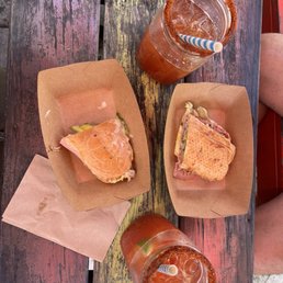 Cubano sandwich and a michelada