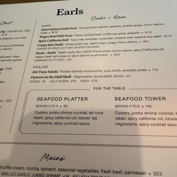 Earls Kitchen + Bar - menu - New American Near Me - Fort Lauderdale, Florida