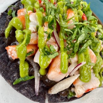 La Chinesca - Shrimp and black bean tostada - New Mexican Cuisine Near Me - Philadelphia, Pennsylvania