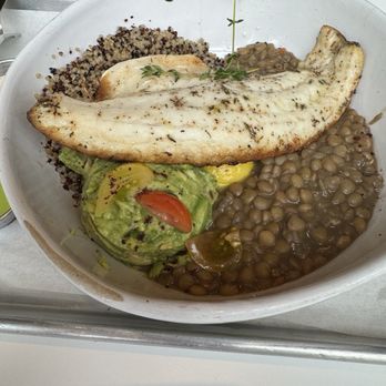 Avo Miami - Wild caught branzino with lentils and quinoa (power bowl) - Breakfast & Brunch Near Me - Miami Beach, Florida Avo Miami - Wild caught branzino with lentils and quinoa (power bowl) - Breakfast & Brunch Near Me - Miami Beach, Florida