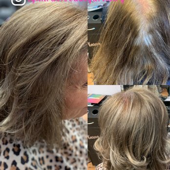 Always Perfection - Client is slowly wanting to transform to her natural grey. Full HL with a Silver Toner. Done by Rachael - Nail Salons Near Me - Cuyahoga Falls, Ohio Always Perfection - Client is slowly wanting to transform to her natural grey. Full HL with a Silver Toner. Done by Rachael - Nail Salons Near Me - Cuyahoga Falls, Ohio