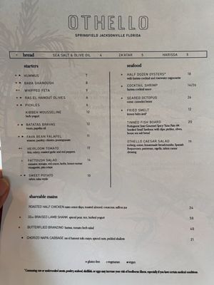 Menu photo 4 Othello Jacksonville, FL