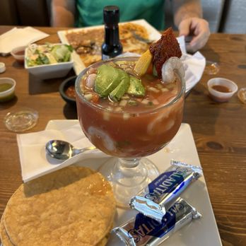 Ruben's Mariscos and Mexican Grill - Chile rellano plate and a "small" shrimp cocktail PERFECTLY YUMMY - Seafood Near Me - Apple Valley, California Ruben's Mariscos and Mexican Grill - Chile rellano plate and a "small" shrimp cocktail PERFECTLY YUMMY - Seafood Near Me - Apple Valley, California