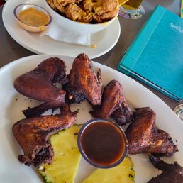 Firecracker shrimp & Jamaican Jerk wings. Firecracker shrimp & Jamaican Jerk wings.