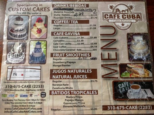 Menu photo 3 Cafe Cuba & Cakes Hawthorne, CA Menu photo 3 Cafe Cuba & Cakes Hawthorne, CA