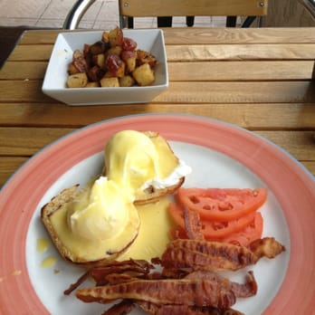 Banana Cafe - Brunch. Holy Cow. I am joining their Eggs Benedict junkies club. Super home made English Muffin, delicate and delicious - French Near Me - Key West, Florida Banana Cafe - Brunch. Holy Cow. I am joining their Eggs Benedict junkies club. Super home made English Muffin, delicate and delicious - French Near Me - Key West, Florida
