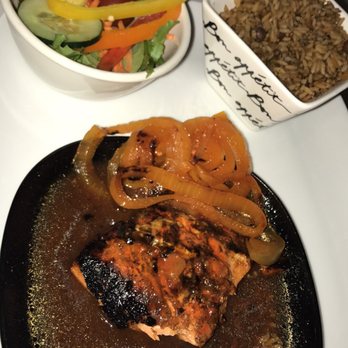 Yah Mon - Salmon was cooked just right. Loved their fresh salad! - Caribbean Near Me - Tampa, Florida