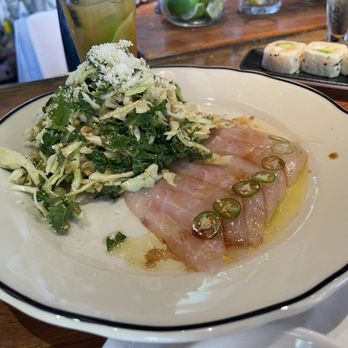 R+D Kitchen - Sashimi with Kale Salad - New American Near Me - Yountville, California R+D Kitchen - Sashimi with Kale Salad - New American Near Me - Yountville, California