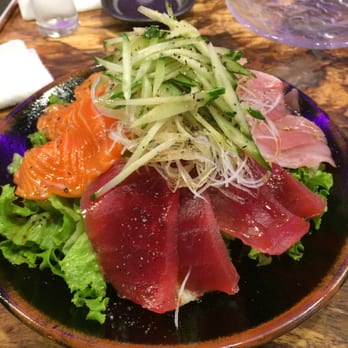Sushi Murayama - Seafood salad over tofu with ponzu dressing - Sushi Bars Near Me - Honolulu, Hawaii Sushi Murayama - Seafood salad over tofu with ponzu dressing - Sushi Bars Near Me - Honolulu, Hawaii