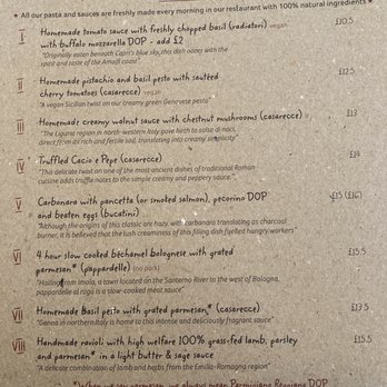 Emilia's Crafted Pasta - Menu - Italian Near Me - London, XGL