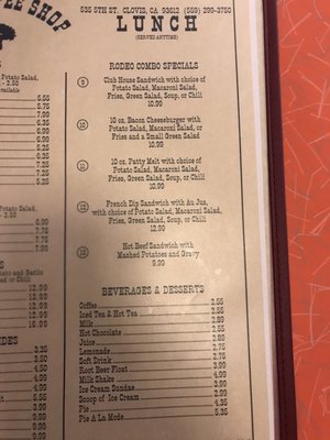 Menu photo 6 Rodeo Coffee Shop Clovis, CA