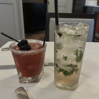 Ruth's Chris Steak House - Left - Blackberry Sidecar, right - Blueberry Mojito - Steakhouses Near Me - Sacramento, California