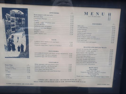 Menu photo 1 Botín Madrid, M