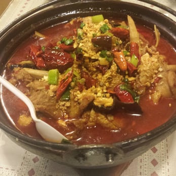 Mapo Restaurant - Iron wok chicken (with bones) ... very spicy and awesome - Chinese Near Me - Naperville, Illinois