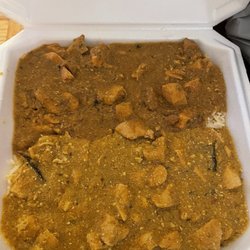 MANGO INDIAN - Chicken Curry on bottom, Chicken Tikka (spicy) Curry on top. Delicious