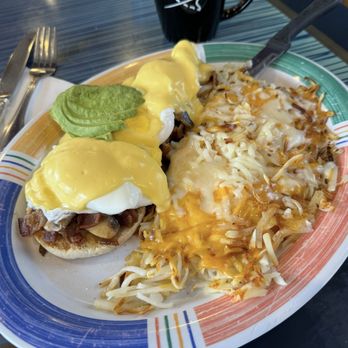 Squeeze In - Bomb Bacon Benny with hash browns (substituted) instead of their default spudz. - American Near Me - Las Vegas, Nevada Squeeze In - Bomb Bacon Benny with hash browns (substituted) instead of their default spudz. - American Near Me - Las Vegas, Nevada